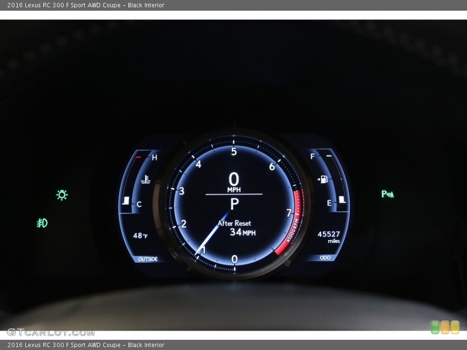 Black Interior Gauges for the 2016 Lexus RC 300 F Sport AWD Coupe #140426753