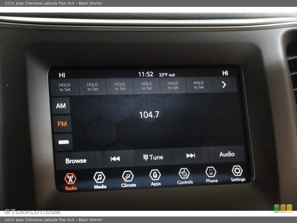 Black Interior Audio System for the 2020 Jeep Cherokee Latitude Plus 4x4 #140428098