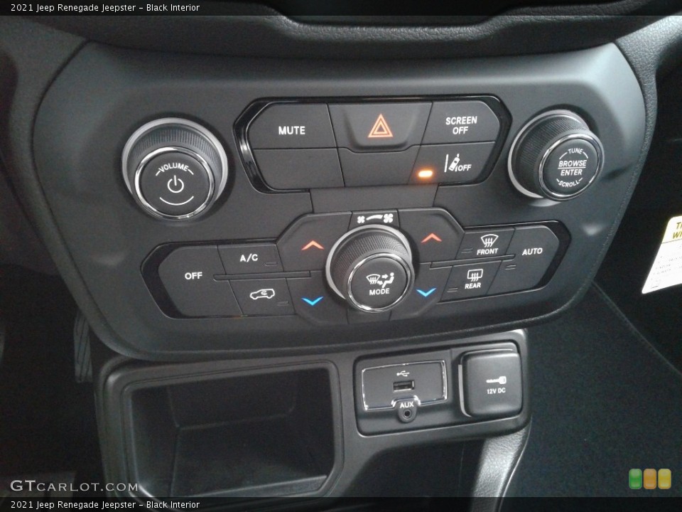 Black Interior Controls for the 2021 Jeep Renegade Jeepster #140430992