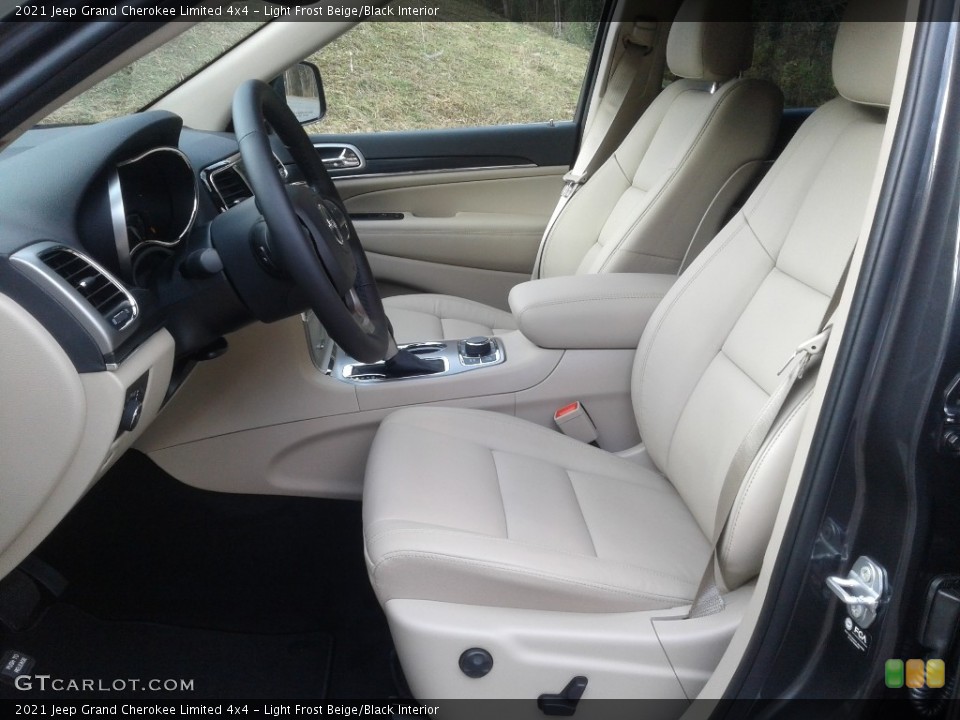 Light Frost Beige/Black Interior Front Seat for the 2021 Jeep Grand Cherokee Limited 4x4 #140431390