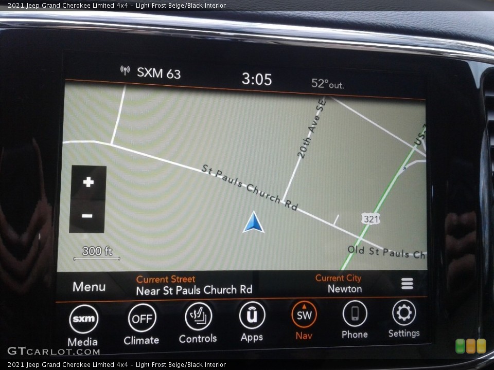 Light Frost Beige/Black Interior Navigation for the 2021 Jeep Grand Cherokee Limited 4x4 #140431763