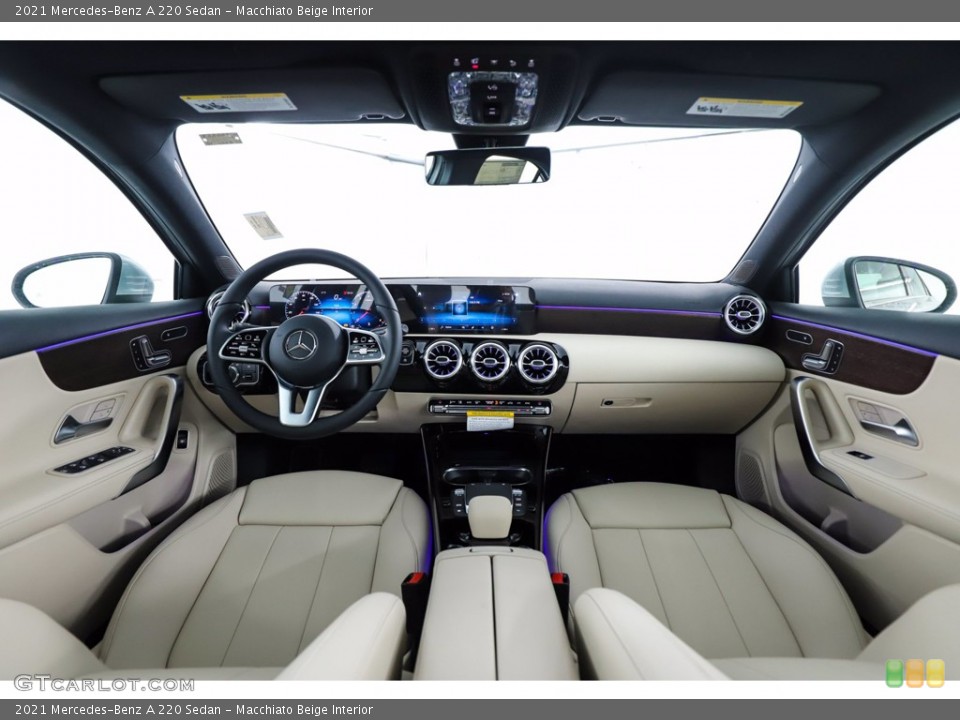 Macchiato Beige Interior Dashboard for the 2021 Mercedes-Benz A 220 Sedan #140435581
