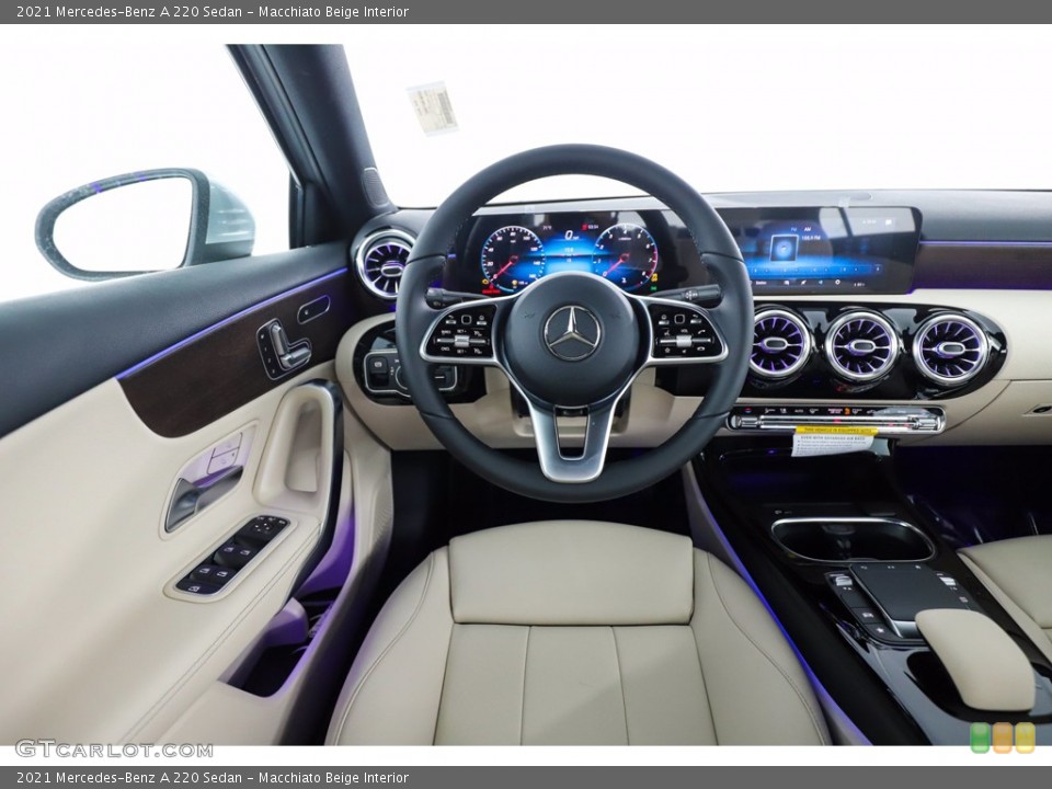 Macchiato Beige Interior Controls for the 2021 Mercedes-Benz A 220 Sedan #140435599