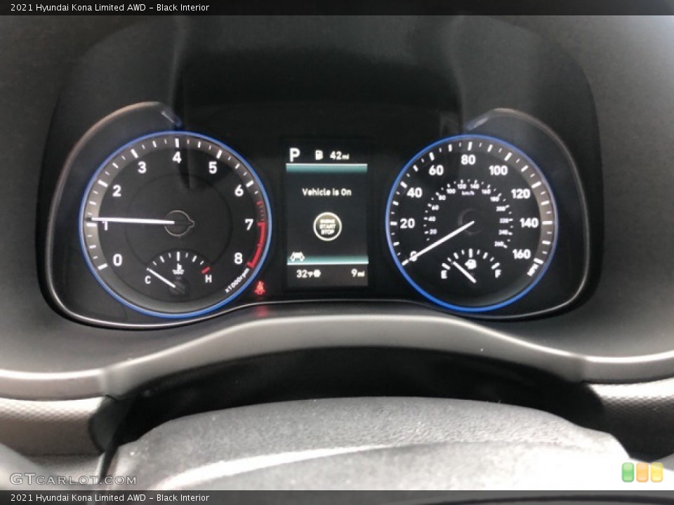 Black Interior Gauges for the 2021 Hyundai Kona Limited AWD #140436688