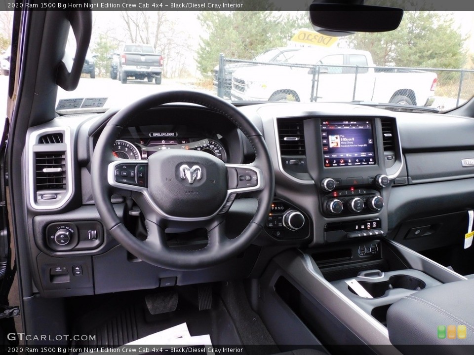 Black/Diesel Gray Interior Dashboard for the 2020 Ram 1500 Big Horn Night Edition Crew Cab 4x4 #140438757