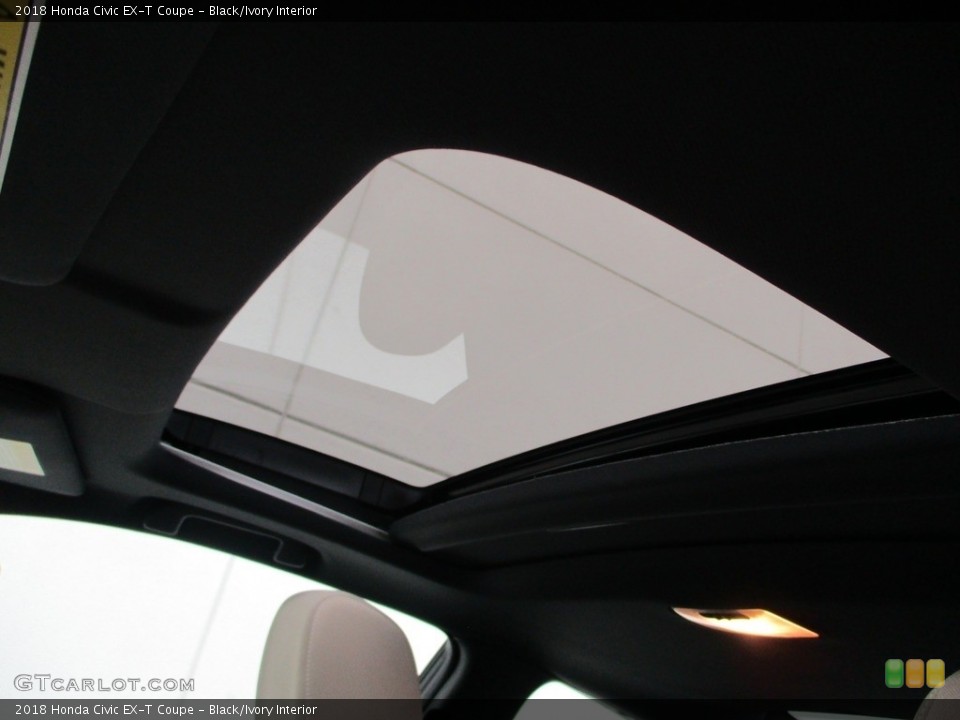 Black/Ivory Interior Sunroof for the 2018 Honda Civic EX-T Coupe #140443744