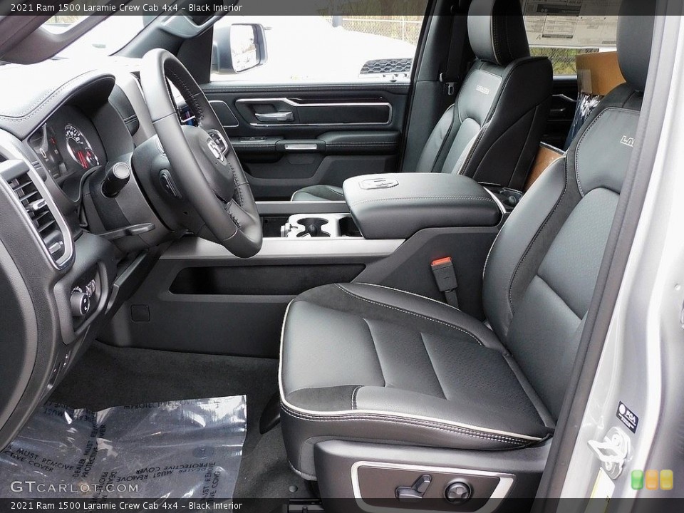Black Interior Front Seat for the 2021 Ram 1500 Laramie Crew Cab 4x4 #140445488