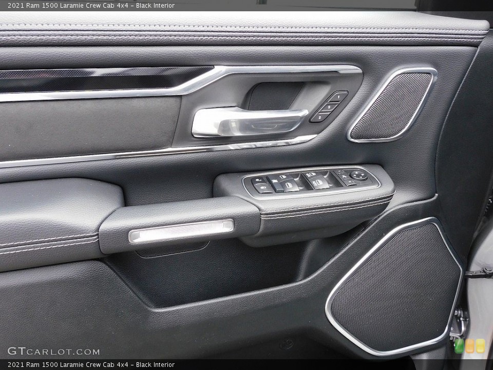 Black Interior Door Panel for the 2021 Ram 1500 Laramie Crew Cab 4x4 #140445542