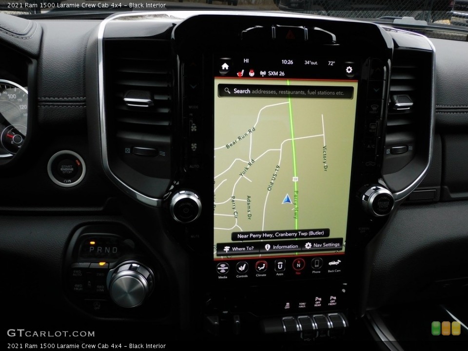 Black Interior Navigation for the 2021 Ram 1500 Laramie Crew Cab 4x4 #140445902