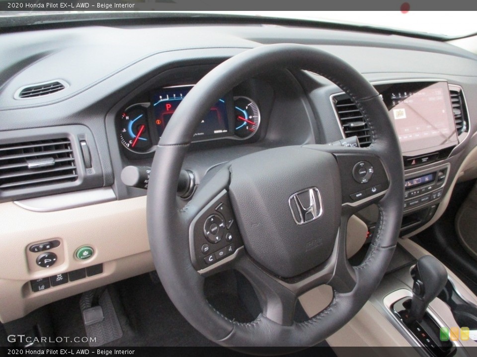 Beige Interior Steering Wheel for the 2020 Honda Pilot EX-L AWD #140445932