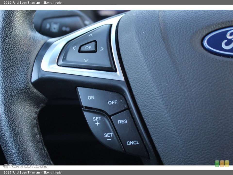 Ebony Interior Steering Wheel for the 2019 Ford Edge Titanium #140446469