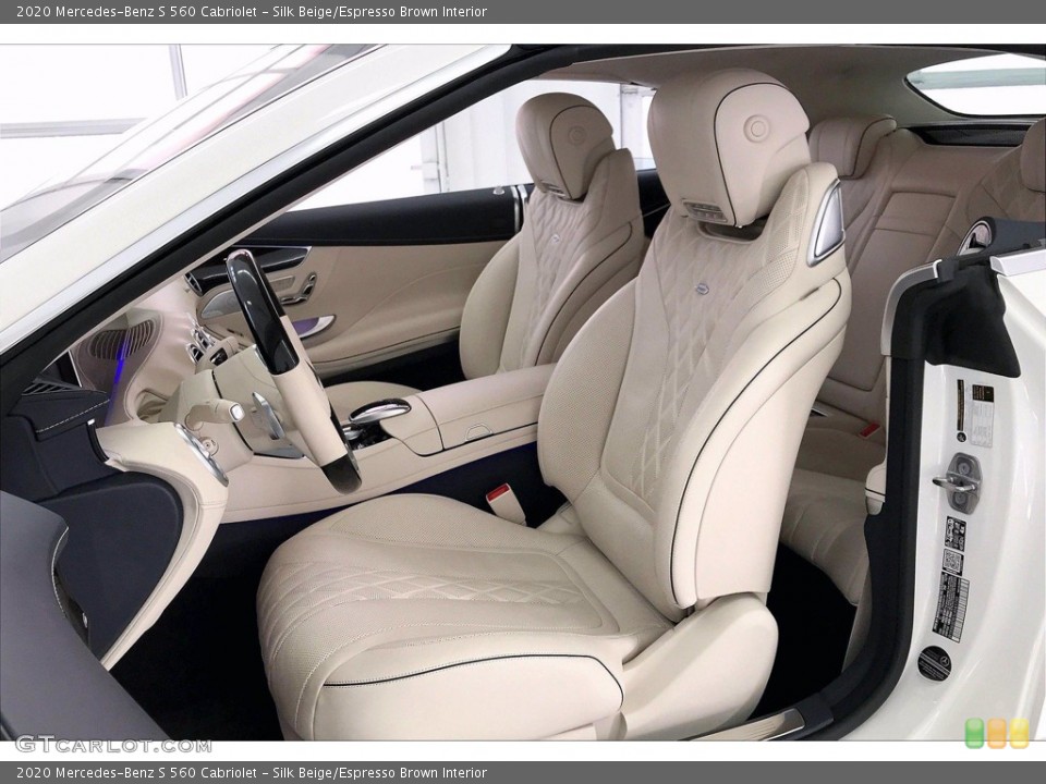 Silk Beige/Espresso Brown Interior Front Seat for the 2020 Mercedes-Benz S 560 Cabriolet #140448425