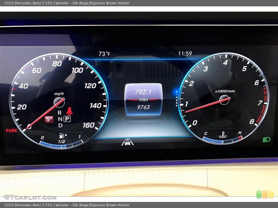 Silk Beige/Espresso Brown Interior Gauges for the 2020 Mercedes-Benz S 560 Cabriolet #140448491