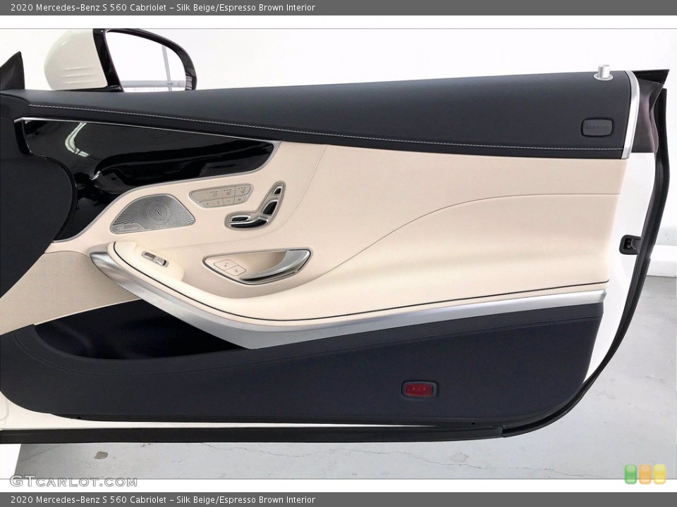 Silk Beige/Espresso Brown Interior Door Panel for the 2020 Mercedes-Benz S 560 Cabriolet #140448545