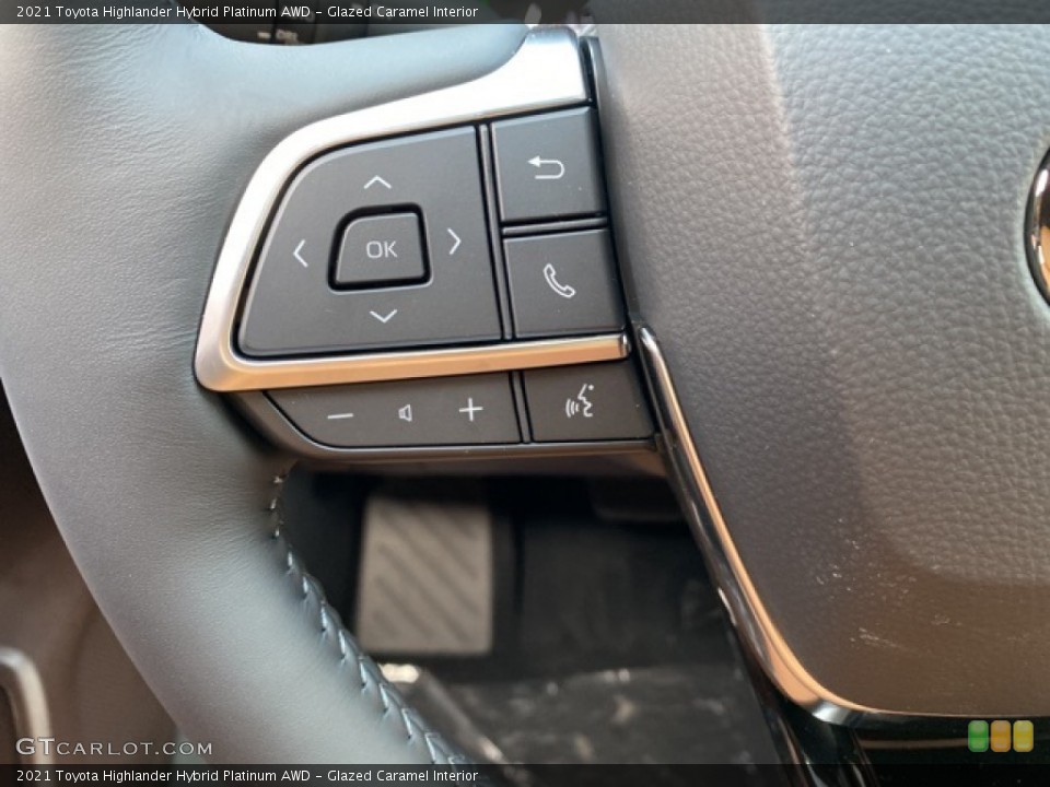 Glazed Caramel Interior Steering Wheel for the 2021 Toyota Highlander Hybrid Platinum AWD #140458063
