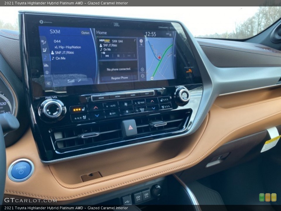 Glazed Caramel Interior Navigation for the 2021 Toyota Highlander Hybrid Platinum AWD #140458093