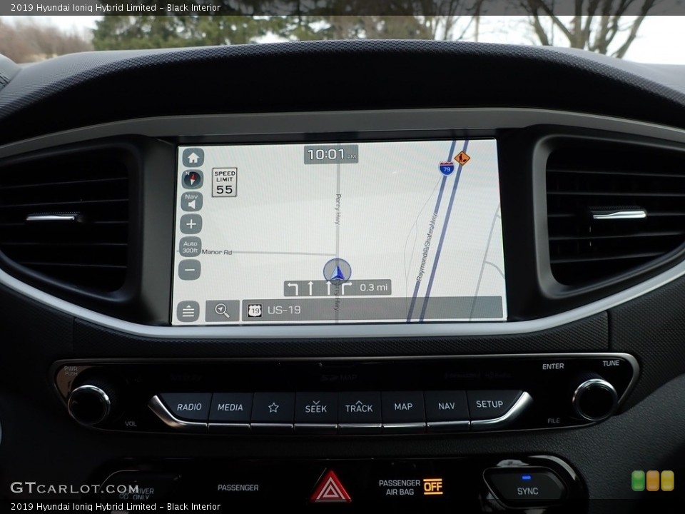 Black Interior Navigation for the 2019 Hyundai Ioniq Hybrid Limited #140461162