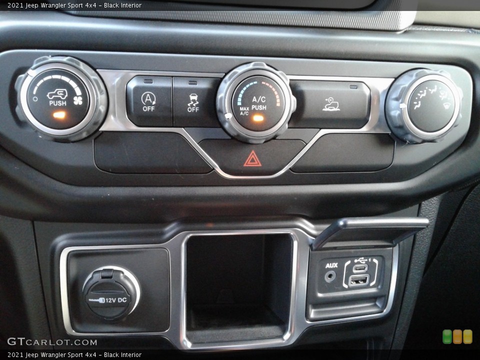 Black Interior Controls for the 2021 Jeep Wrangler Sport 4x4 #140469232
