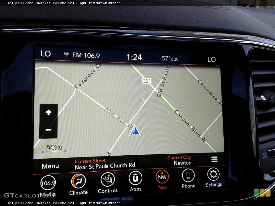 Light Frost/Brown Interior Navigation for the 2021 Jeep Grand Cherokee Overland 4x4 #140470054