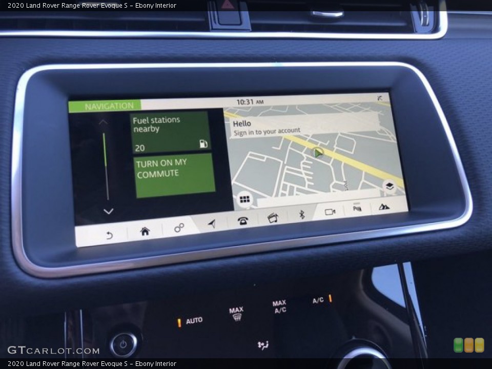 Ebony Interior Navigation for the 2020 Land Rover Range Rover Evoque S #140470735