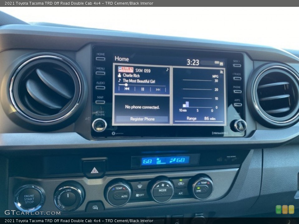 TRD Cement/Black Interior Controls for the 2021 Toyota Tacoma TRD Off Road Double Cab 4x4 #140479066