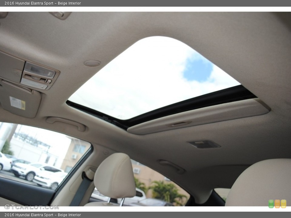 Beige Interior Sunroof for the 2016 Hyundai Elantra Sport #140485399