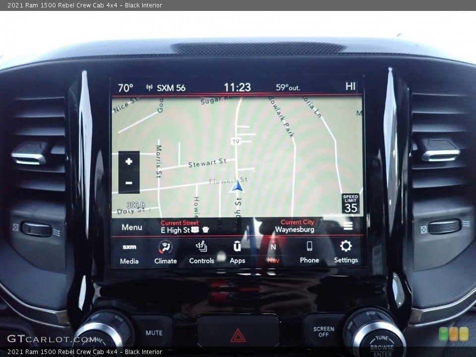 Black Interior Navigation for the 2021 Ram 1500 Rebel Crew Cab 4x4 #140485837