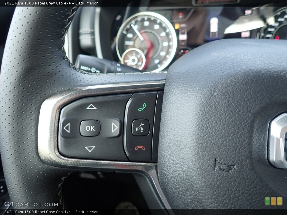 Black Interior Steering Wheel for the 2021 Ram 1500 Rebel Crew Cab 4x4 #140486104