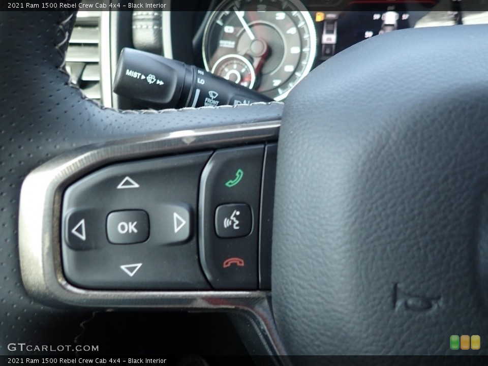 Black Interior Steering Wheel for the 2021 Ram 1500 Rebel Crew Cab 4x4 #140486560