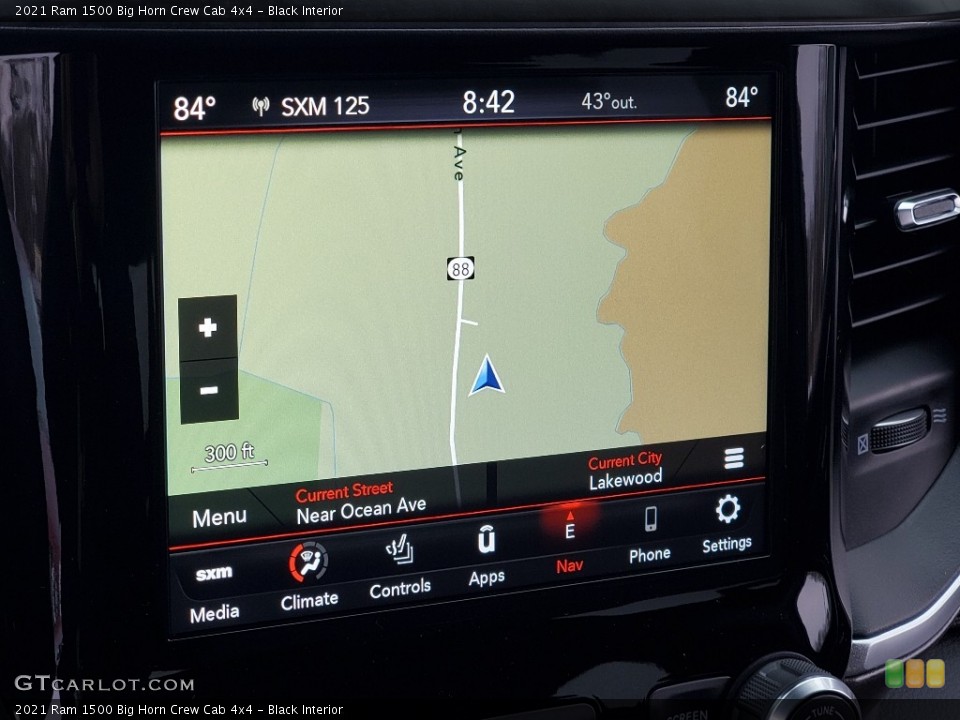 Black Interior Navigation for the 2021 Ram 1500 Big Horn Crew Cab 4x4 #140495775