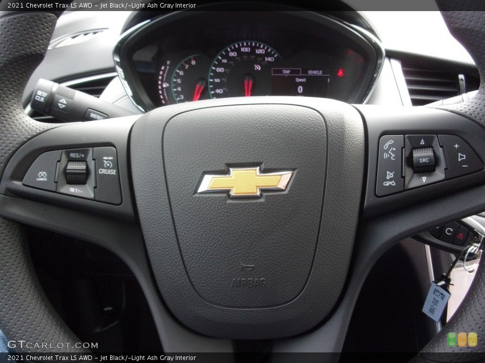 Jet Black/­Light Ash Gray Interior Steering Wheel for the 2021 Chevrolet Trax LS AWD #140496969