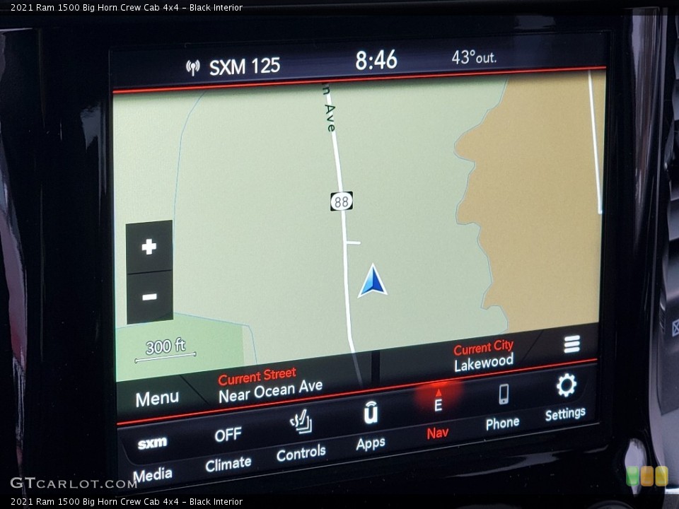 Black Interior Navigation for the 2021 Ram 1500 Big Horn Crew Cab 4x4 #140497515