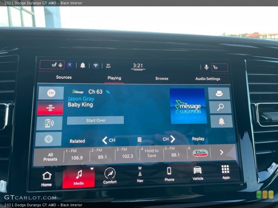 Black Interior Controls for the 2021 Dodge Durango GT AWD #140498931