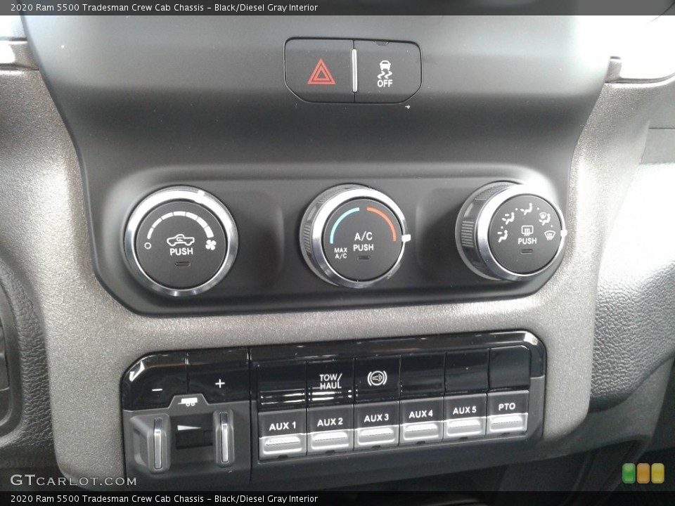 Black/Diesel Gray Interior Controls for the 2020 Ram 5500 Tradesman Crew Cab Chassis #140499288