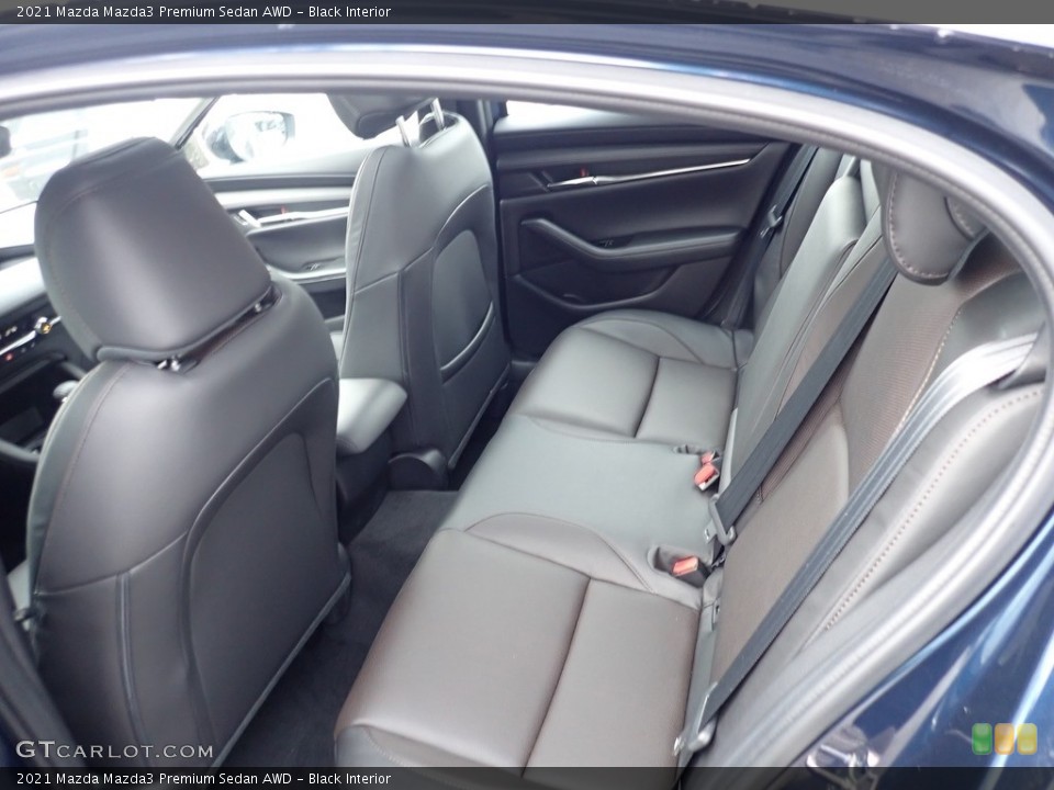 Black Interior Rear Seat for the 2021 Mazda Mazda3 Premium Sedan AWD #140502071