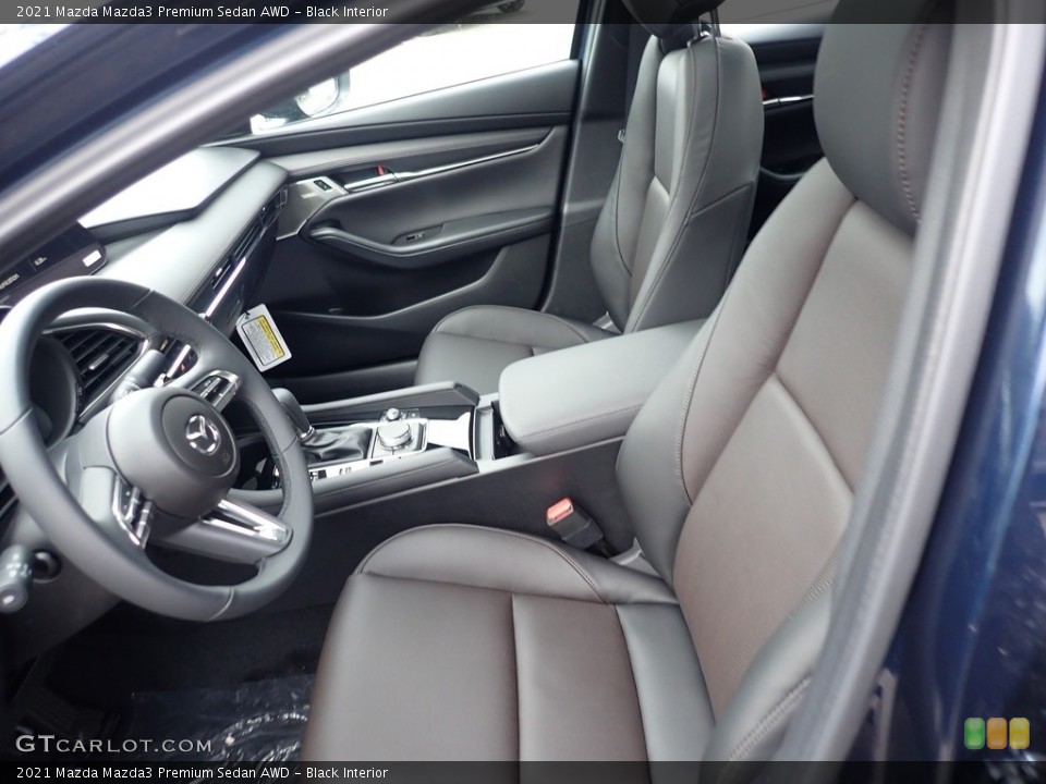 Black Interior Front Seat for the 2021 Mazda Mazda3 Premium Sedan AWD #140502094