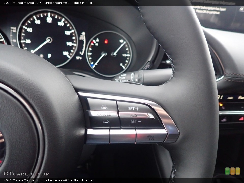 Black Interior Steering Wheel for the 2021 Mazda Mazda3 2.5 Turbo Sedan AWD #140502559