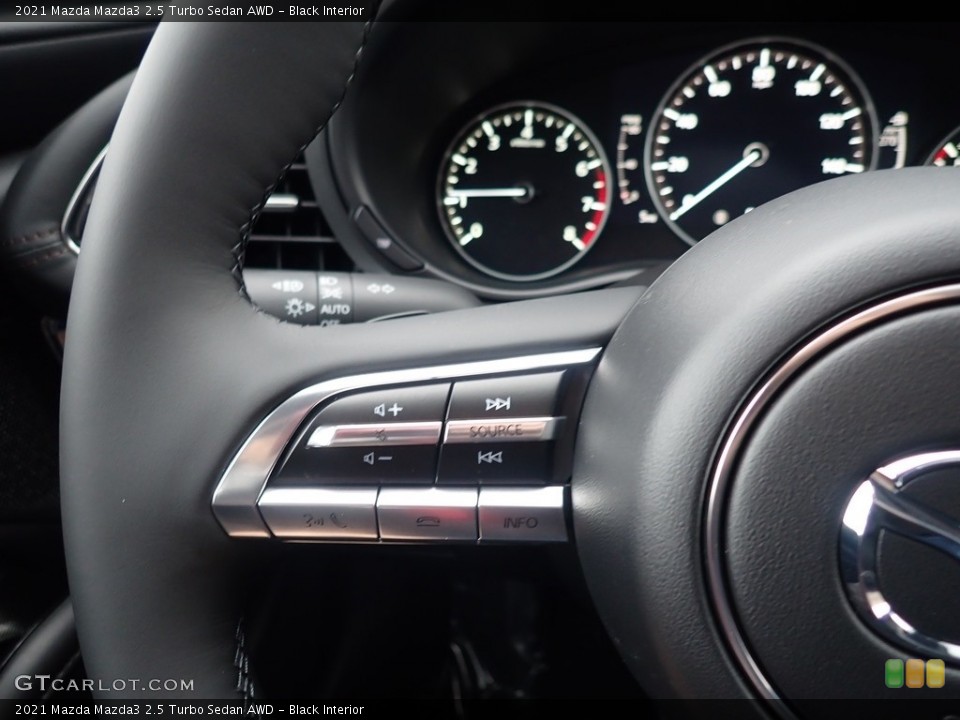 Black Interior Steering Wheel for the 2021 Mazda Mazda3 2.5 Turbo Sedan AWD #140502578