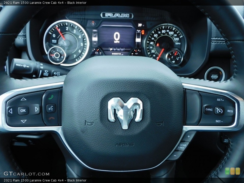 Black Interior Steering Wheel for the 2021 Ram 1500 Laramie Crew Cab 4x4 #140507866