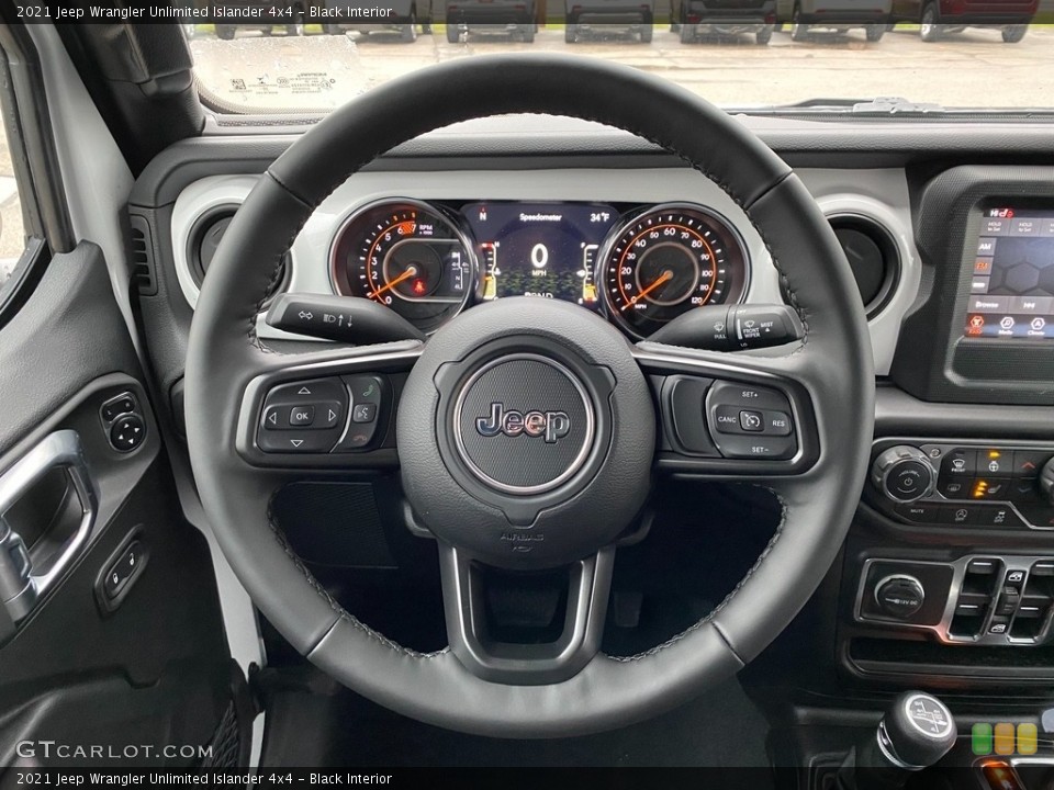 Black Interior Steering Wheel for the 2021 Jeep Wrangler Unlimited Islander 4x4 #140508958
