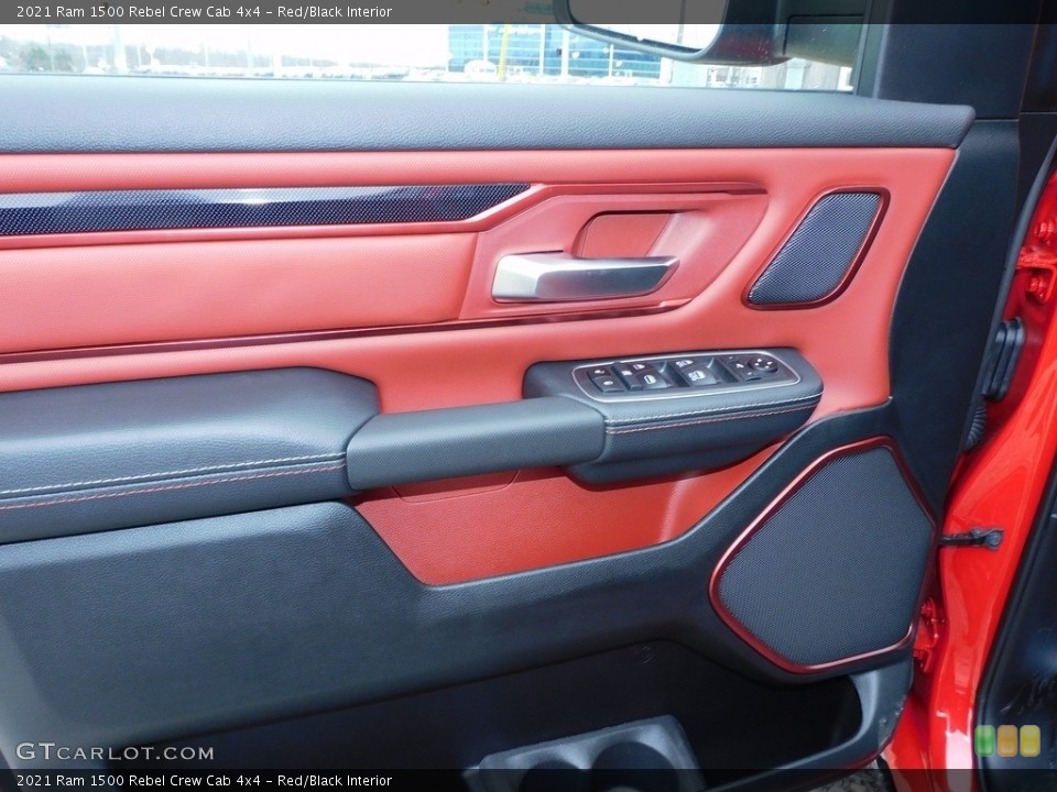 Red/Black Interior Door Panel for the 2021 Ram 1500 Rebel Crew Cab 4x4 #140509198