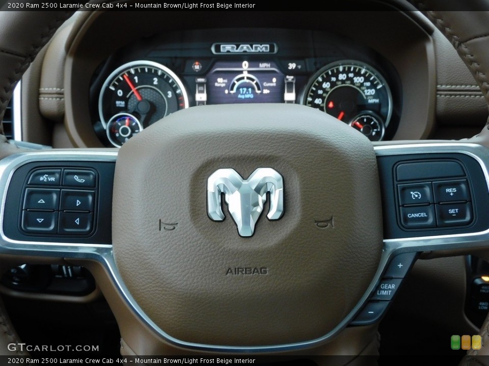 Mountain Brown/Light Frost Beige Interior Steering Wheel for the 2020 Ram 2500 Laramie Crew Cab 4x4 #140510008