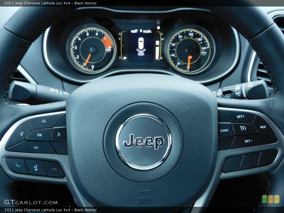 Black Interior Steering Wheel for the 2021 Jeep Cherokee Latitude Lux 4x4 #140514041