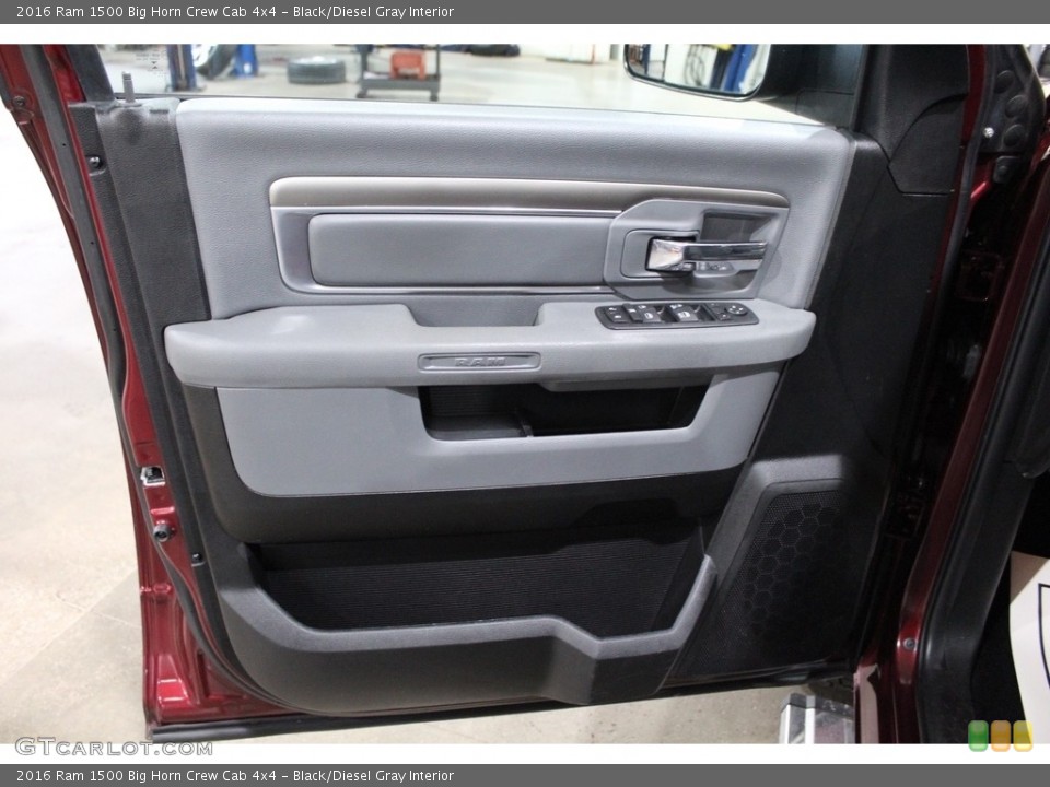 Black/Diesel Gray Interior Door Panel for the 2016 Ram 1500 Big Horn Crew Cab 4x4 #140519686