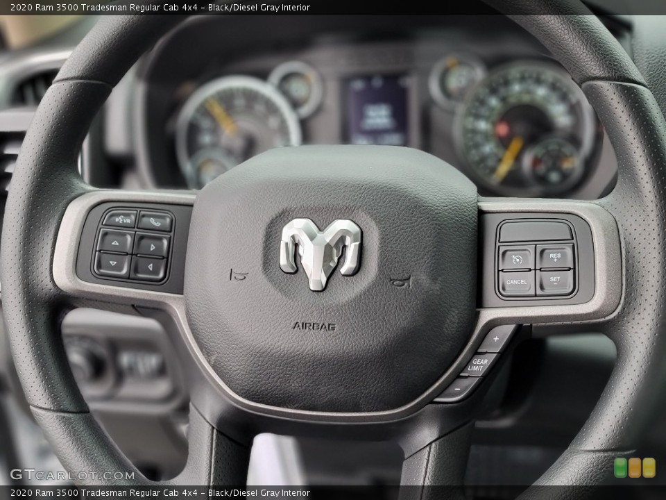Black/Diesel Gray Interior Steering Wheel for the 2020 Ram 3500 Tradesman Regular Cab 4x4 #140532125