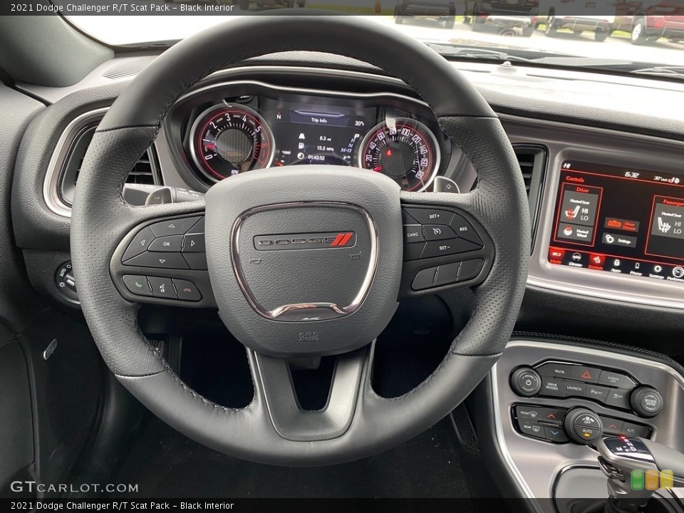 Black Interior Steering Wheel for the 2021 Dodge Challenger R/T Scat Pack #140539188
