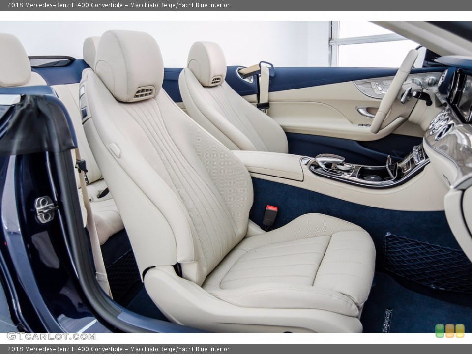Macchiato Beige/Yacht Blue Interior Front Seat for the 2018 Mercedes-Benz E 400 Convertible #140548929