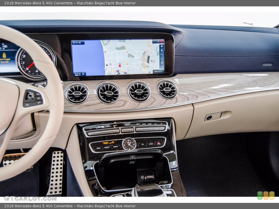 Macchiato Beige/Yacht Blue Interior Dashboard for the 2018 Mercedes-Benz E 400 Convertible #140549040