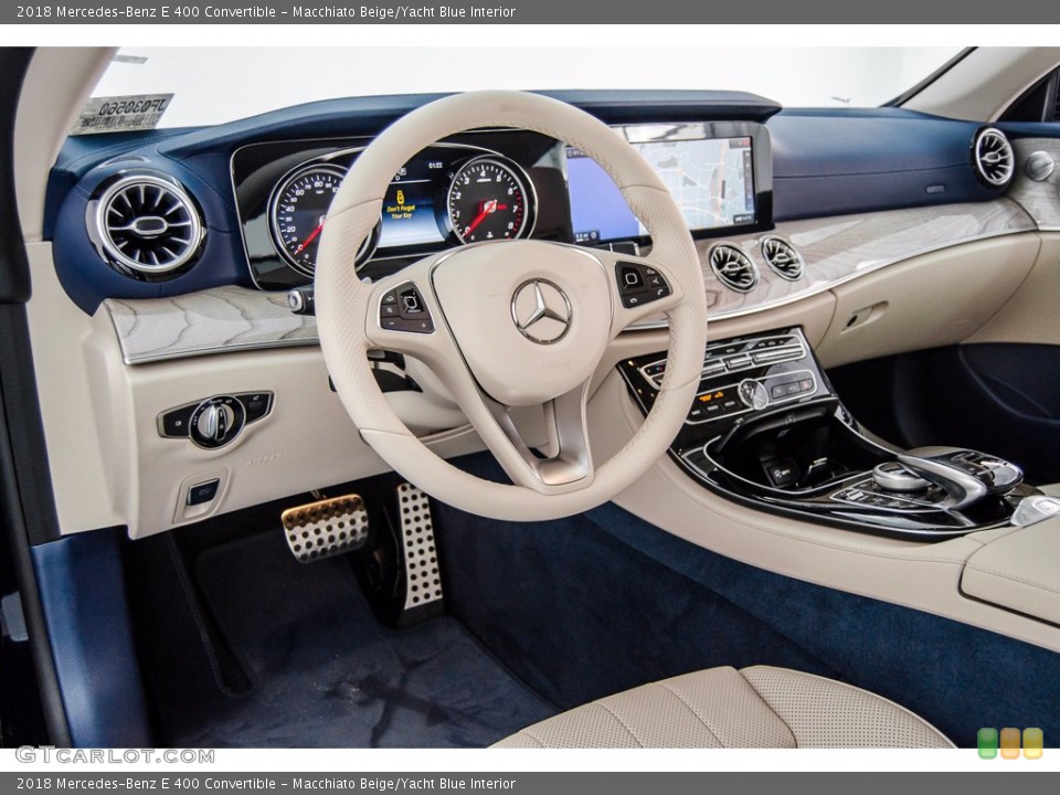 Macchiato Beige/Yacht Blue Interior Prime Interior for the 2018 Mercedes-Benz E 400 Convertible #140549091