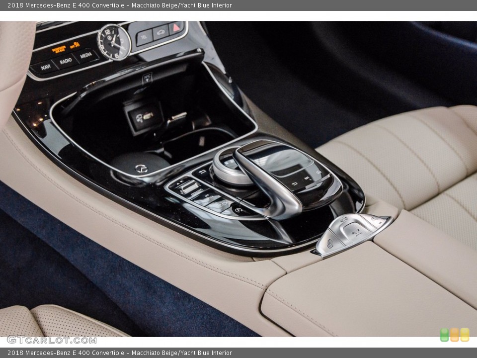 Macchiato Beige/Yacht Blue Interior Transmission for the 2018 Mercedes-Benz E 400 Convertible #140549142
